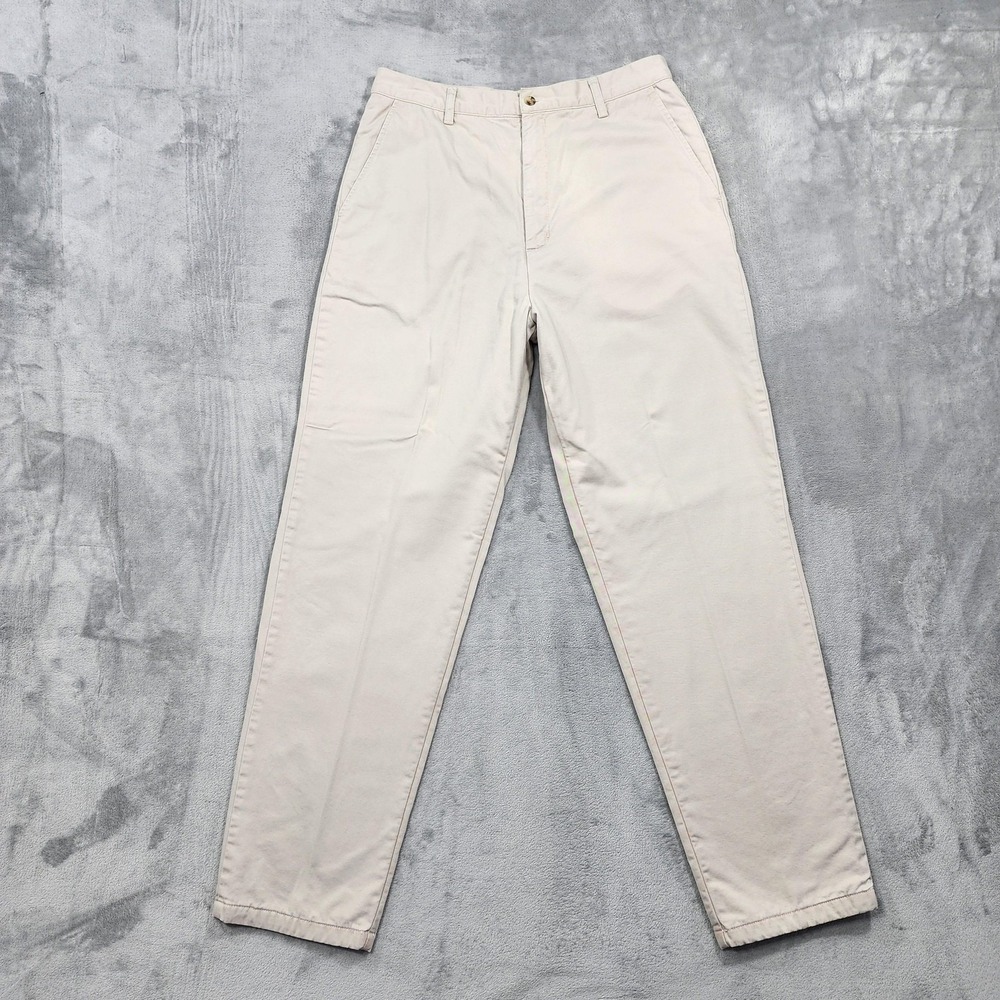 Vintage‎ Eddie Bauer Pants Womens 14 Beige Twill Khakis Flannel Lined Winter